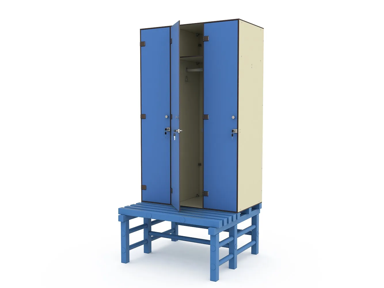 Шкаф 3–1 + скамья–подставка ПВХ